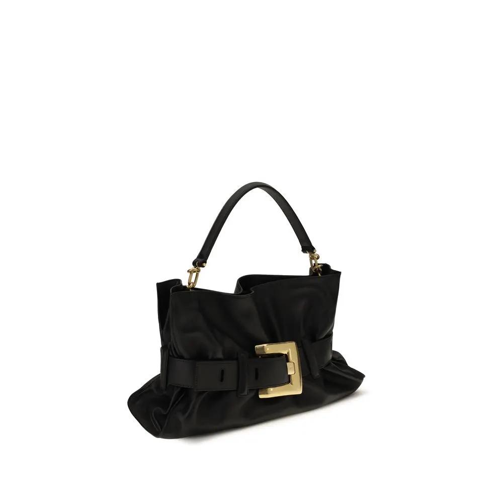 Balmain Sample Sale | Balmain Black Calf Leather Bos Taurus Shoulder Bag - | Designer outlet