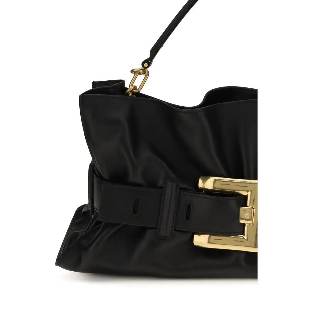 Balmain Sample Sale | Balmain Black Calf Leather Bos Taurus Shoulder Bag - | Designer outlet