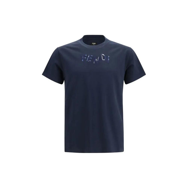 Fendi Blue Cotton T-Shirt