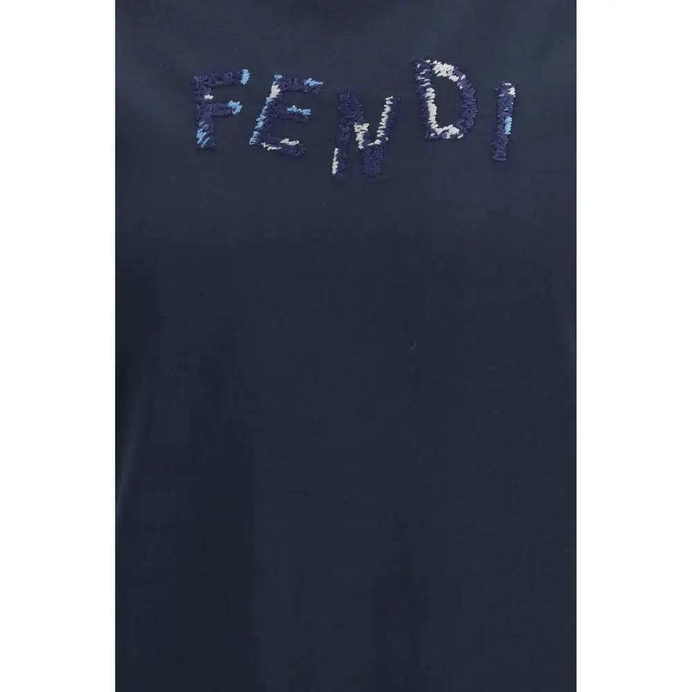 Fendi Blue Cotton T-Shirt