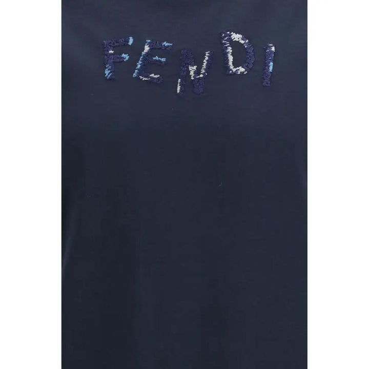 Fendi Blue Cotton T-Shirt