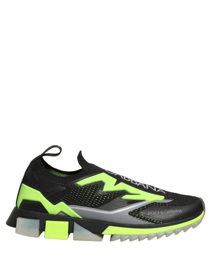 Dolce &amp; Gabbana Sample Sale | Dolce &amp; Gabbana Black Green Sorrento Low Top Sneakers Shoes - | Designer outlet
