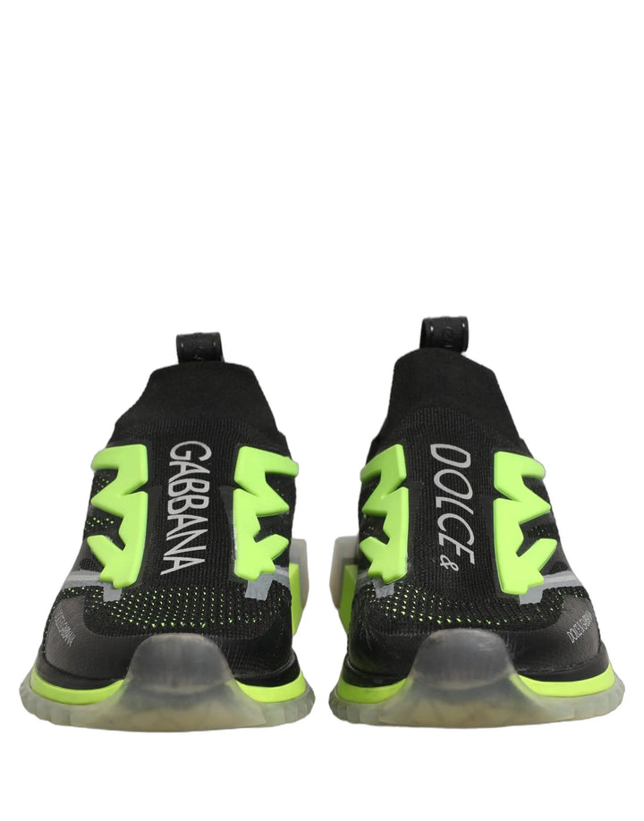 Dolce &amp; Gabbana Sample Sale | Dolce &amp; Gabbana Black Green Sorrento Low Top Sneakers Shoes - | Designer outlet
