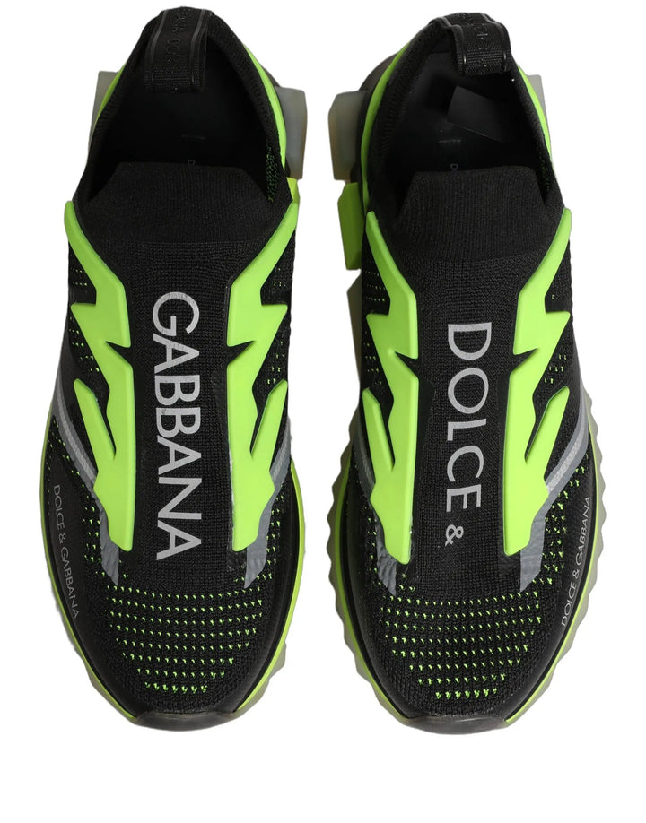 Dolce &amp; Gabbana Sample Sale | Dolce &amp; Gabbana Black Green Sorrento Low Top Sneakers Shoes - | Designer outlet