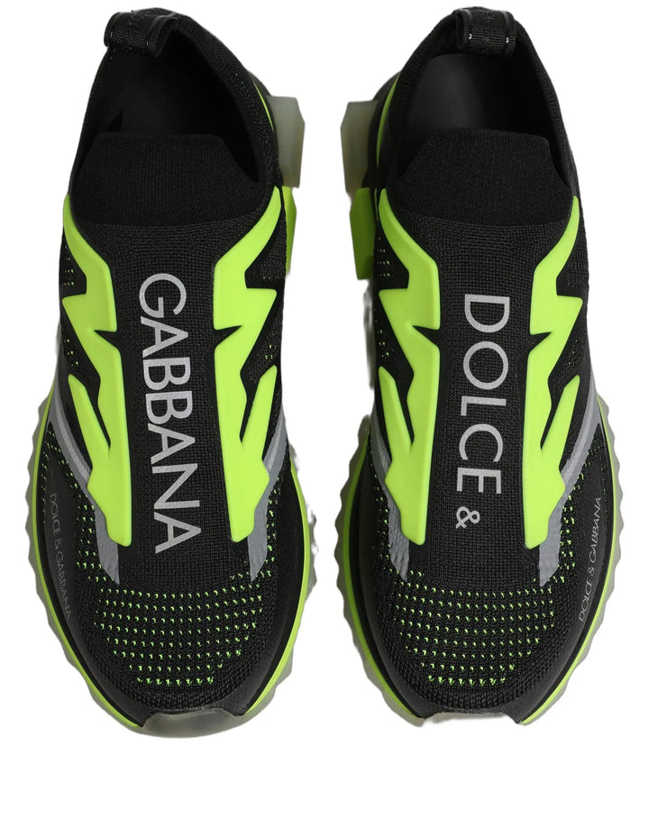 Dolce &amp; Gabbana Sample Sale | Dolce &amp; Gabbana Black Green Sorrento Low Top Sneakers Shoes - | Designer outlet