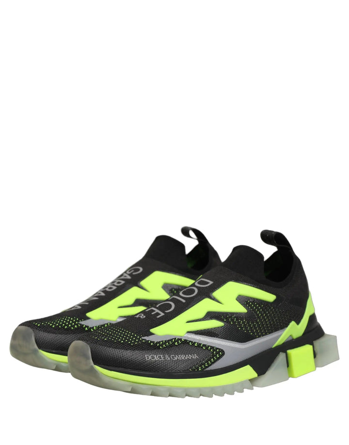 Dolce &amp; Gabbana Sample Sale | Dolce &amp; Gabbana Black Green Sorrento Low Top Sneakers Shoes - | Designer outlet