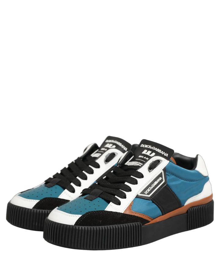 Dolce &amp; Gabbana Sample Sale | Dolce &amp; Gabbana Multicolor Leather MIAMI Low Top Men Sneakers Shoes - | Designer outlet