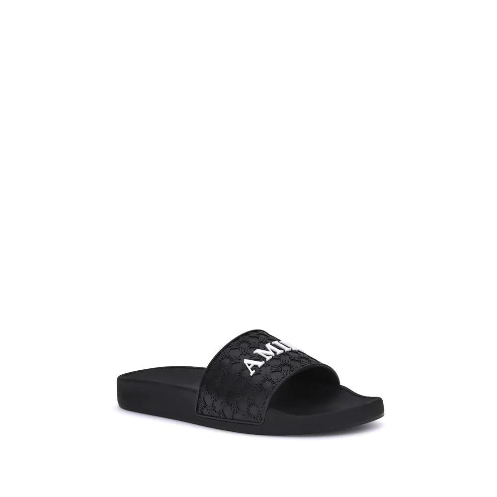 Amiri Sample Sale | Amiri Black Rubber Flat Sandals - | Designer outlet