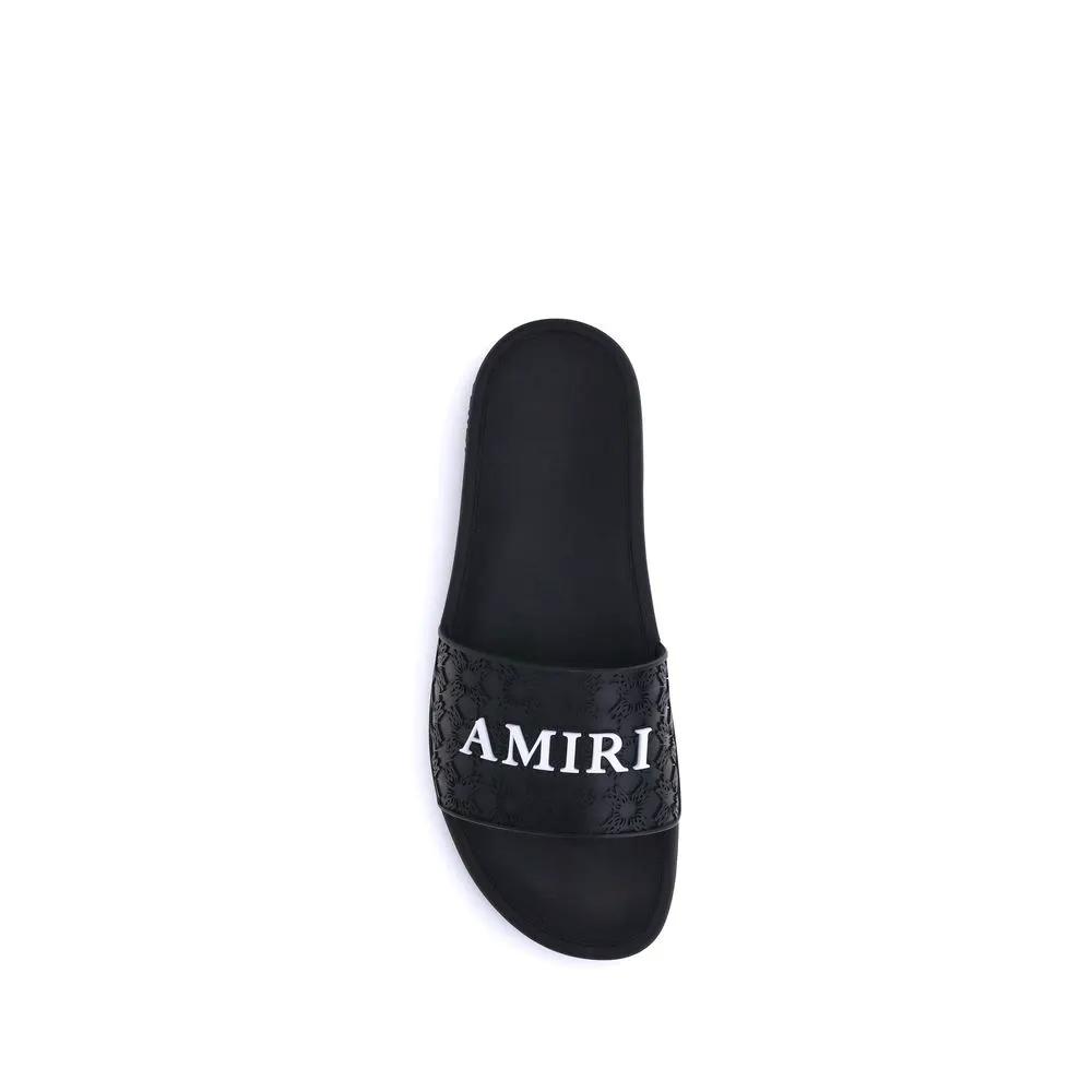 Amiri Sample Sale | Amiri Black Rubber Flat Sandals - | Designer outlet
