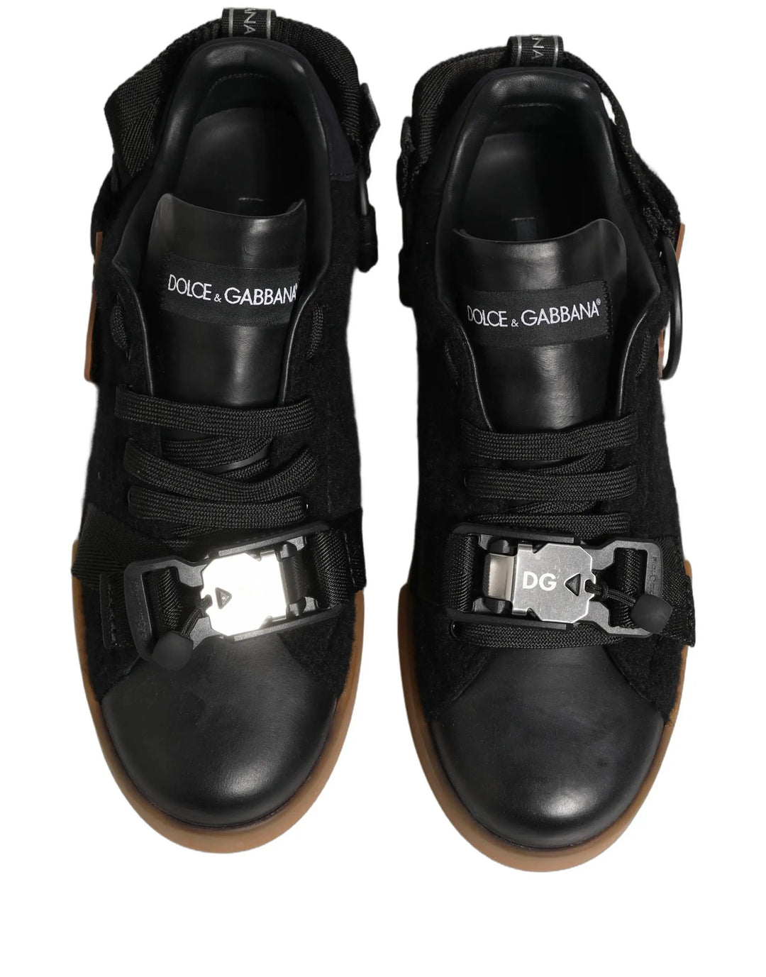 Dolce & Gabbana Sample Sale | Dolce & Gabbana Black Leather Low Trainers Men Sneakers Shoes - | Designer outlet