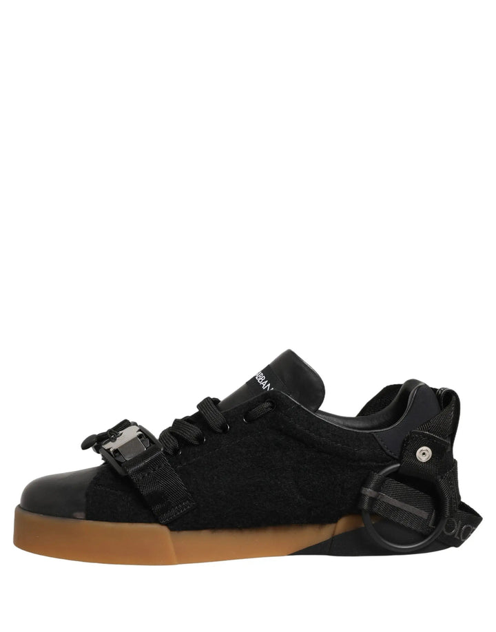 Dolce &amp; Gabbana Sample Sale | Dolce &amp; Gabbana Black Leather Low Trainers Men Sneakers Shoes - | Designer outlet