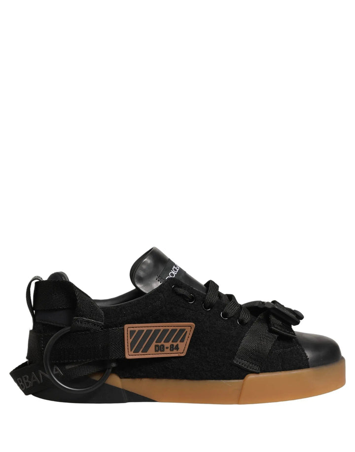 Dolce &amp; Gabbana Sample Sale | Dolce &amp; Gabbana Black Leather Low Trainers Men Sneakers Shoes - | Designer outlet