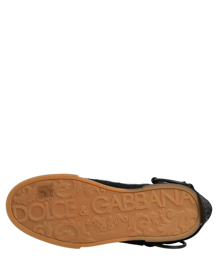 Dolce &amp; Gabbana Sample Sale | Dolce &amp; Gabbana Black Leather Low Trainers Men Sneakers Shoes - | Designer outlet