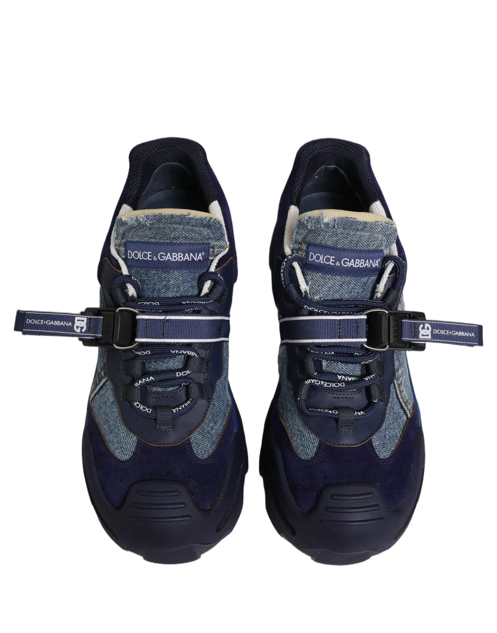 Dolce & Gabbana Sample Sale | Dolce & Gabbana Blue Airmaster Panelled Low Top Denim Sneakers Shoes - | Designer outlet