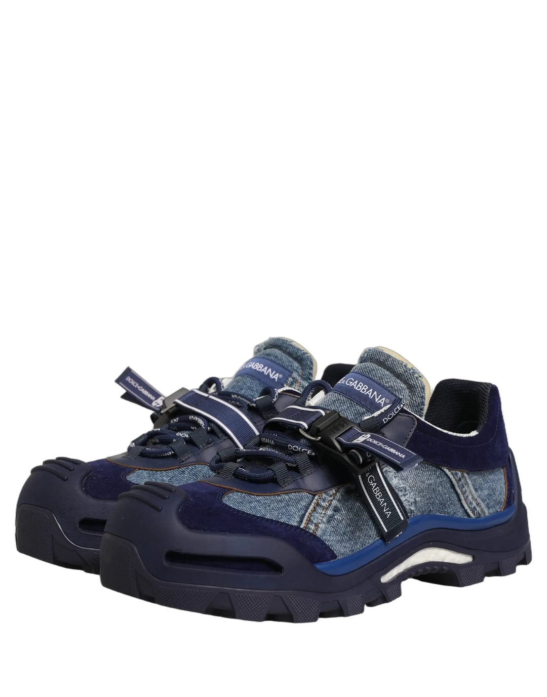 Dolce &amp; Gabbana Sample Sale | Dolce &amp; Gabbana Blue Airmaster Panelled Low Top Denim Sneakers Shoes - | Designer outlet