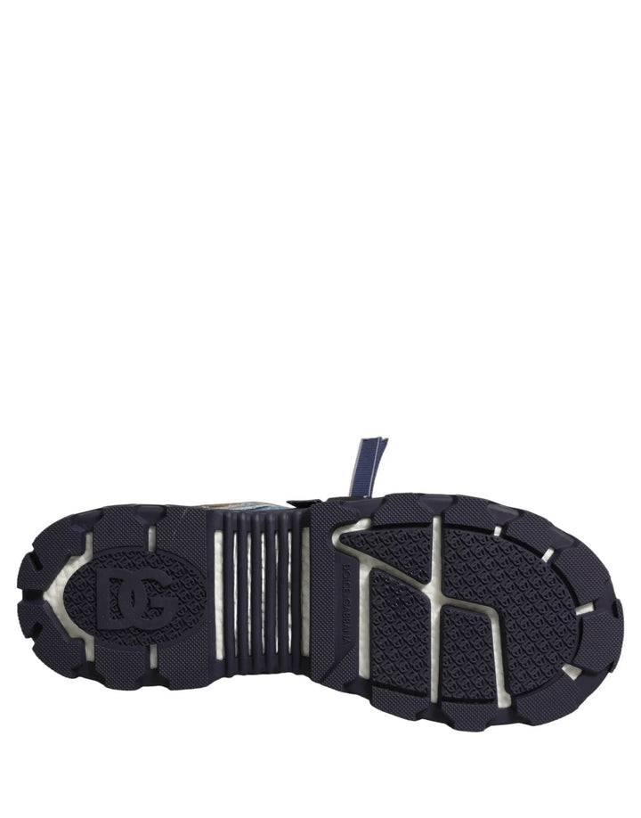 Dolce &amp; Gabbana Sample Sale | Dolce &amp; Gabbana Blue Airmaster Panelled Low Top Denim Sneakers Shoes - | Designer outlet