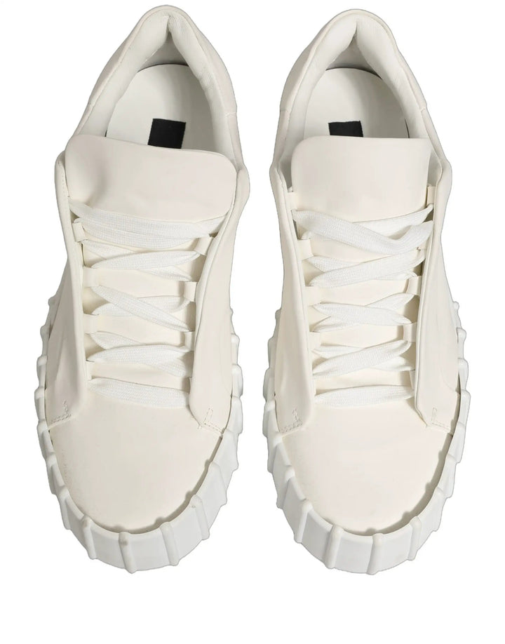 Dolce &amp; Gabbana Sample Sale | Dolce &amp; Gabbana White Leather Low Top Lace Up Sneakers Shoes - | Designer outlet
