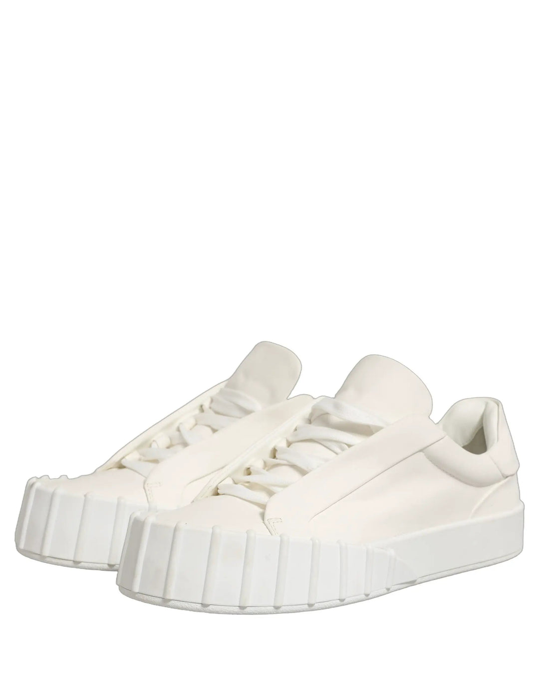 Dolce &amp; Gabbana Sample Sale | Dolce &amp; Gabbana White Leather Low Top Lace Up Sneakers Shoes - | Designer outlet