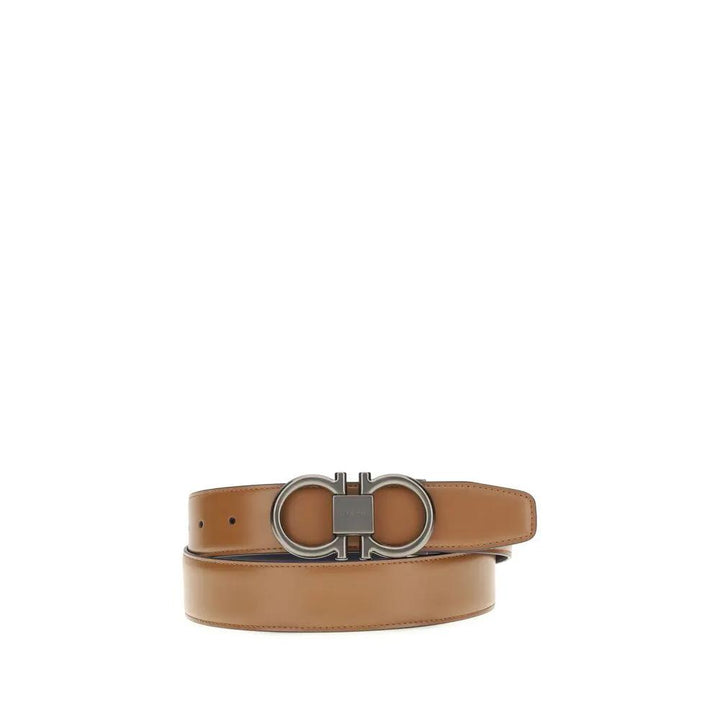 Ferragamo Sample Sale | Ferragamo Beige Calf Leather Bos Taurus Regular Belt - | Designer outlet