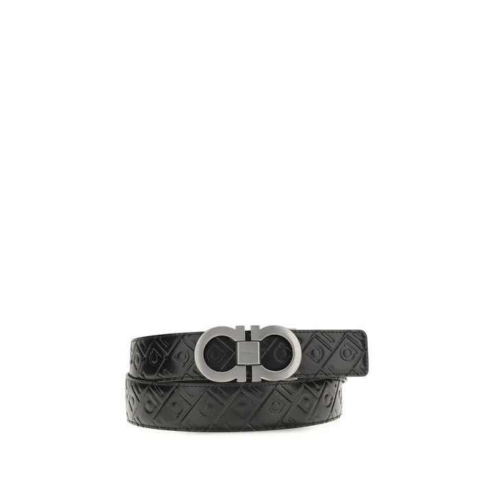 Ferragamo Sample Sale | Ferragamo Black Calf Leather Bos Taurus Regular Belt - | Designer outlet