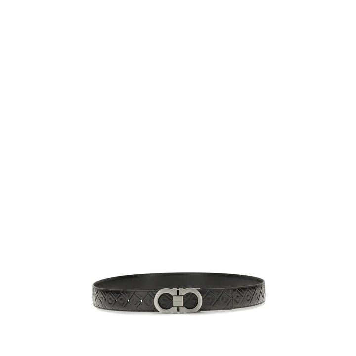 Ferragamo Sample Sale | Ferragamo Black Calf Leather Bos Taurus Regular Belt - | Designer outlet