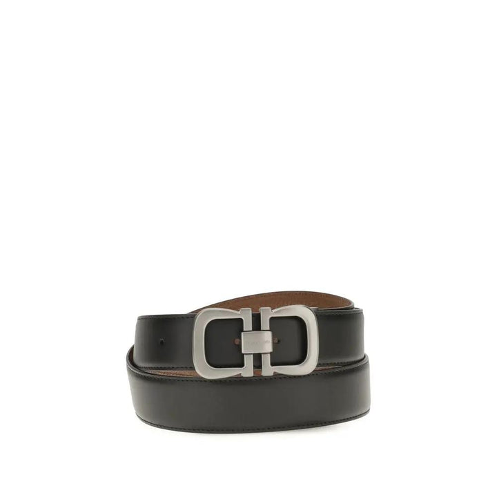 Ferragamo Sample Sale | Ferragamo Black Calf Leather Bos Taurus Regular Belt - | Designer outlet