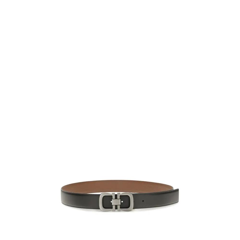 Ferragamo Sample Sale | Ferragamo Black Calf Leather Bos Taurus Regular Belt - | Designer outlet