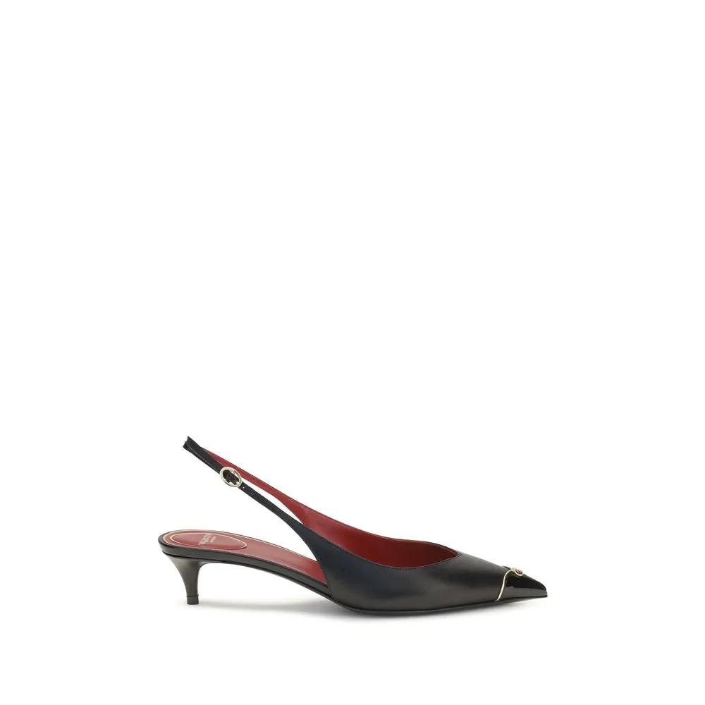 Valentino Garavani Sample Sale | Valentino Garavani Black Calf Leather Bos Taurus Mid Heel Pumps - | Designer outlet