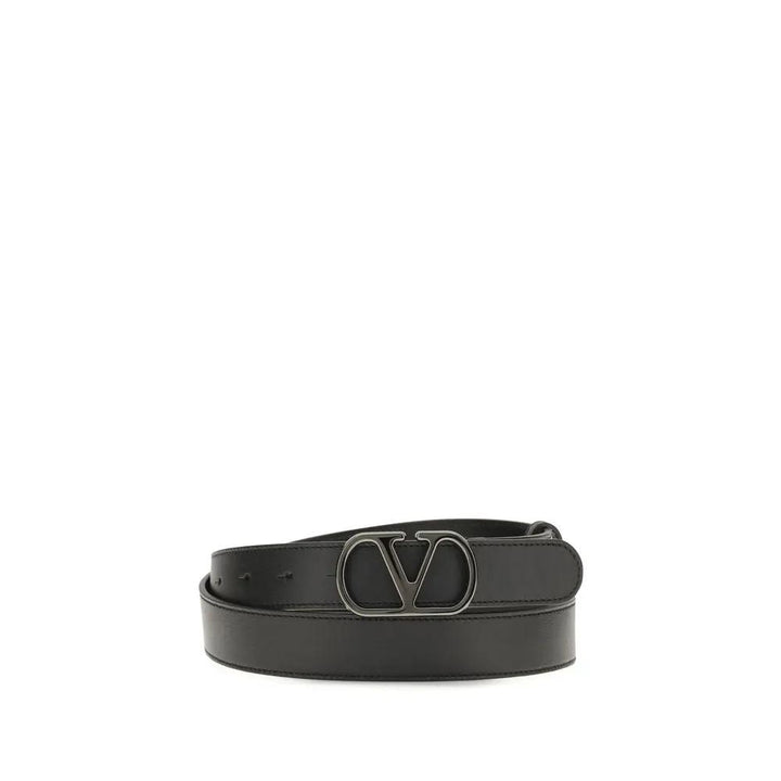 Valentino Garavani Sample Sale | Valentino Garavani Black Calf Leather Bos Taurus Regular Belt - | Designer outlet