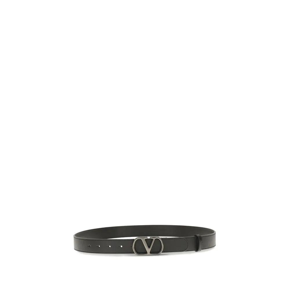 Valentino Garavani Sample Sale | Valentino Garavani Black Calf Leather Bos Taurus Regular Belt - | Designer outlet