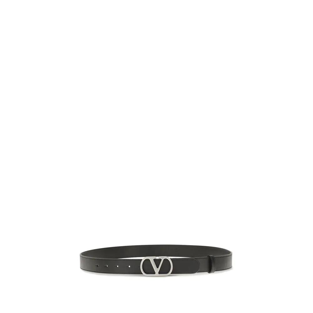 Valentino Garavani Sample Sale | Valentino Garavani Black Calf Leather Bos Taurus Regular Belt - | Designer outlet