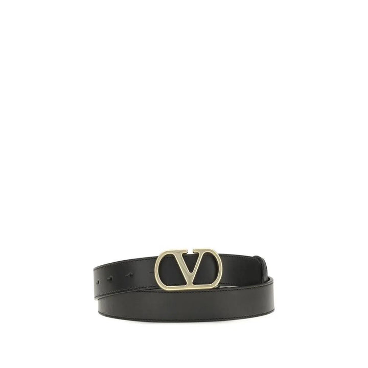 Valentino Garavani Sample Sale | Valentino Garavani Black Calf Leather Bos Taurus Regular Belt - | Designer outlet