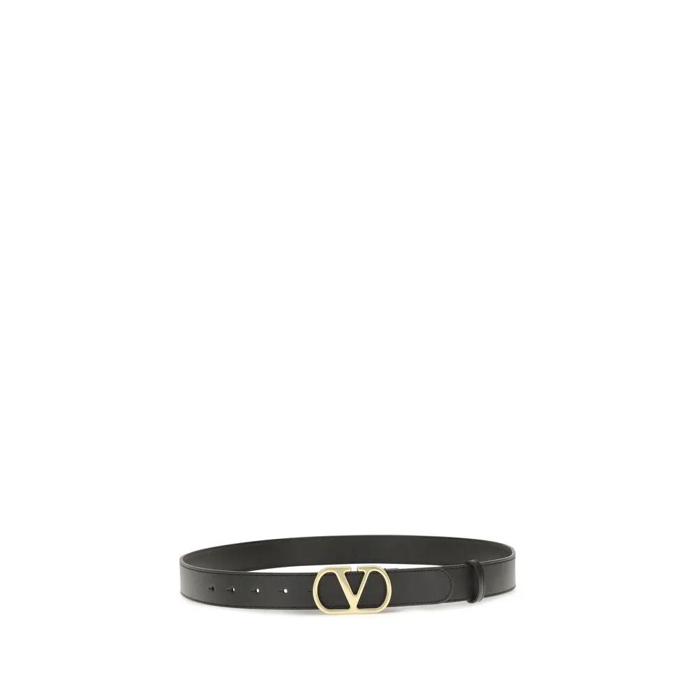 Valentino Garavani Sample Sale | Valentino Garavani Black Calf Leather Bos Taurus Regular Belt - | Designer outlet