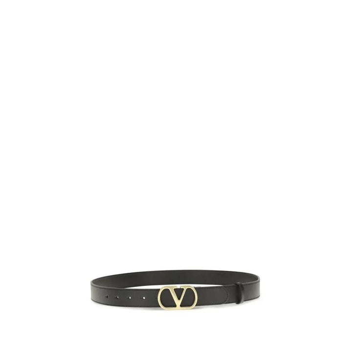 Valentino Garavani Sample Sale | Valentino Garavani Black Calf Leather Bos Taurus Regular Belt - | Designer outlet