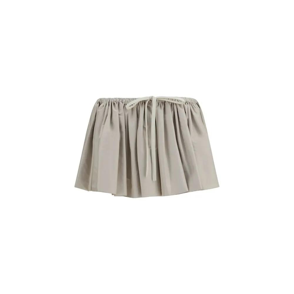 Miu Miu Sample Sale | Miu Miu Beige Polyester Mini Skirt - | Designer outlet