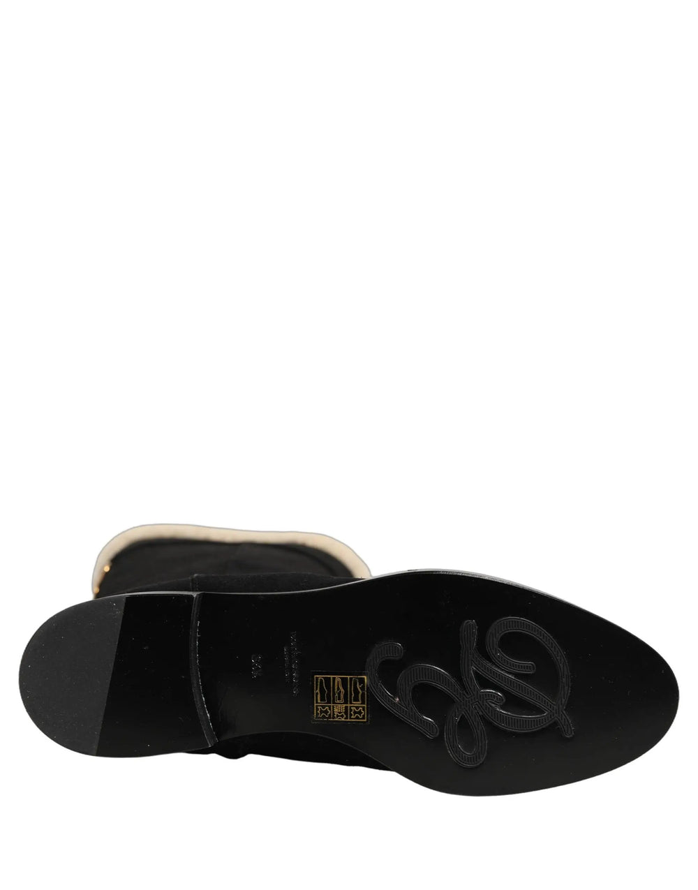 Dolce & Gabbana Sample Sale | Dolce & Gabbana Black Suede Leather Knee High Boots Shoes - | Designer outlet