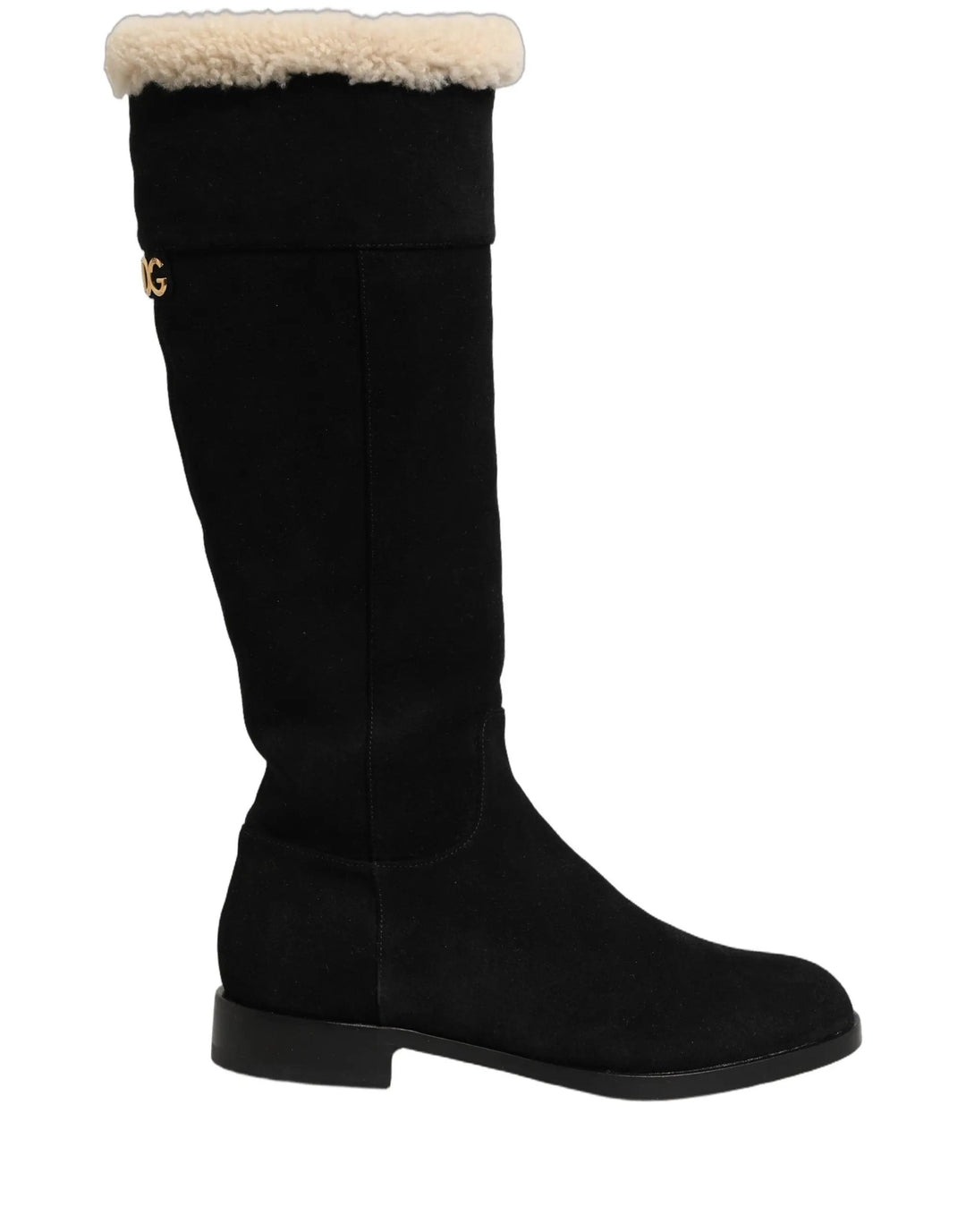 Dolce &amp; Gabbana Sample Sale | Dolce &amp; Gabbana Black Suede Leather Knee High Boots Shoes - | Designer outlet