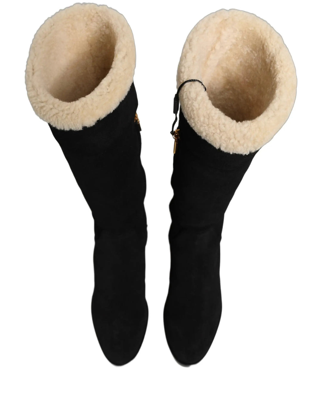 Dolce &amp; Gabbana Sample Sale | Dolce &amp; Gabbana Black Suede Leather Knee High Boots Shoes - | Designer outlet