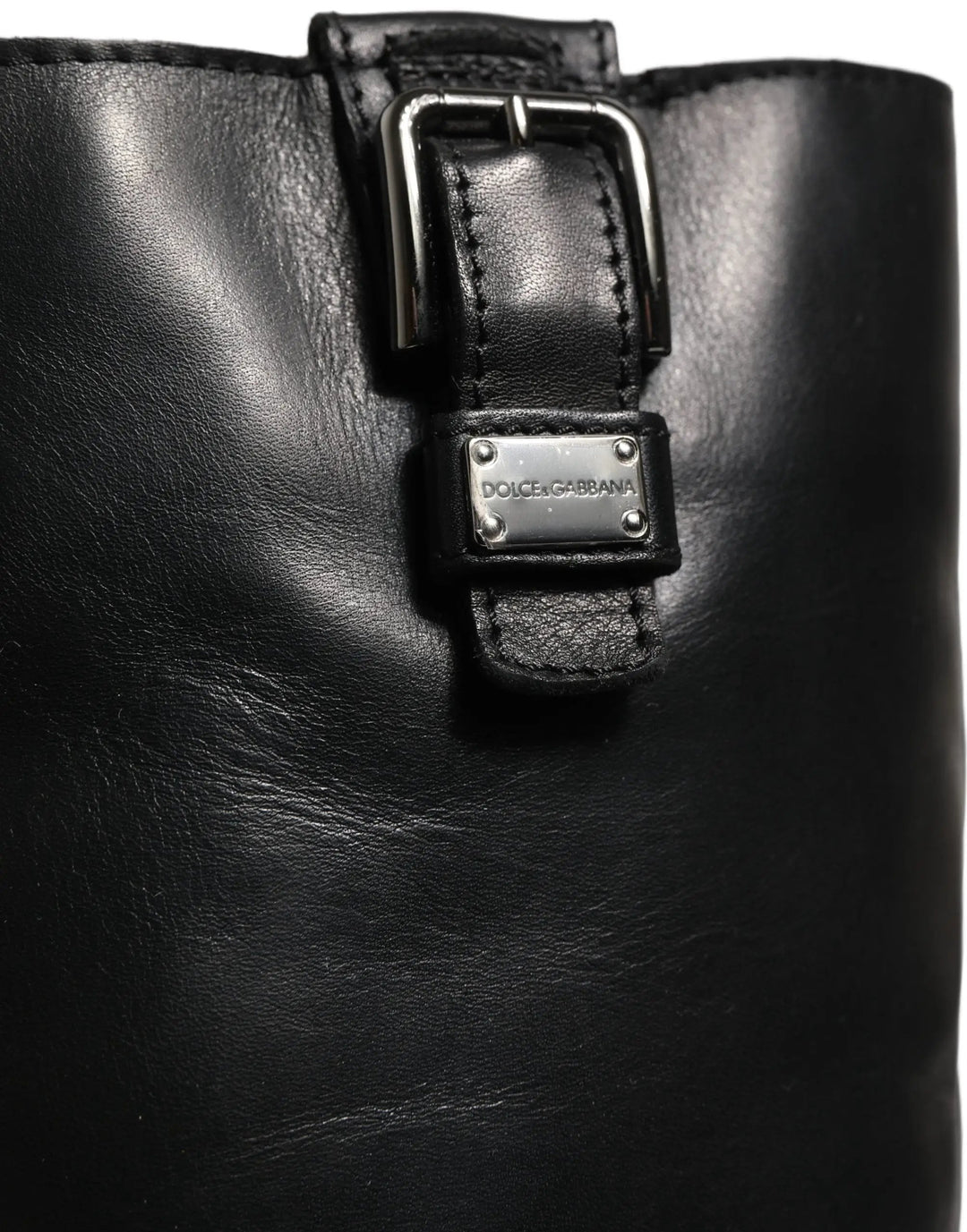Dolce & Gabbana Sample Sale | Dolce & Gabbana Black Leather Buckle Detail Mid Calf Boots Shoes - | Designer outlet