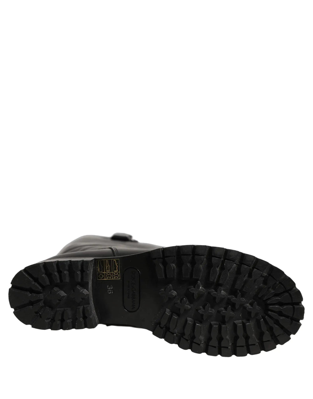 Dolce & Gabbana Sample Sale | Dolce & Gabbana Black Leather Buckle Detail Mid Calf Boots Shoes - | Designer outlet