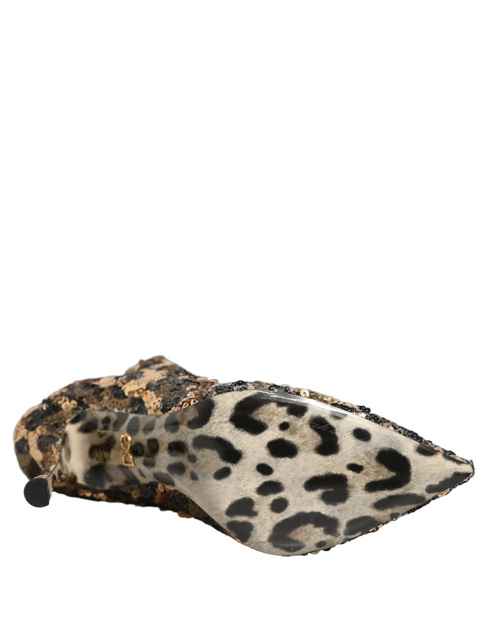 Dolce & Gabbana Sample Sale | Dolce & Gabbana Gold Leopard Sequin Sock Ankle Boots Shoes - | Designer outlet