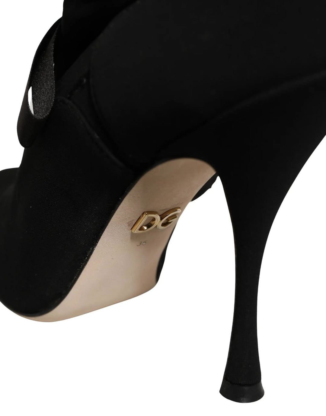 Dolce & Gabbana Sample Sale | Dolce & Gabbana Black Stiletto Heels Mid Calf Boots Shoes - | Designer outlet