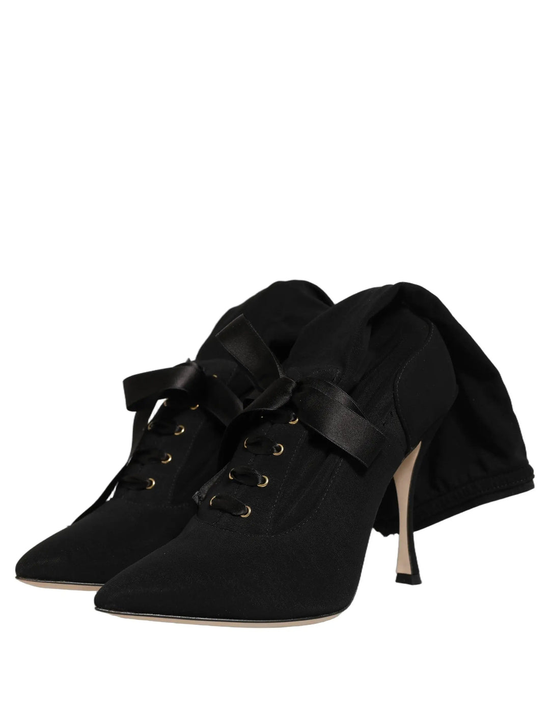 Dolce &amp; Gabbana Sample Sale | Dolce &amp; Gabbana Black Stiletto Heels Mid Calf Boots Shoes - | Designer outlet