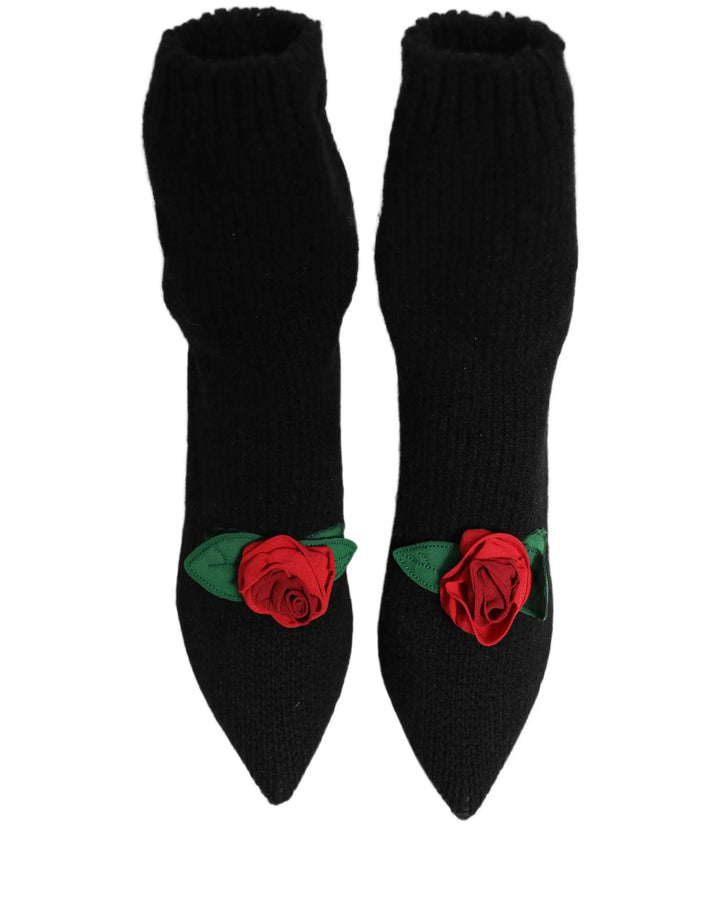 Dolce &amp; Gabbana Sample Sale | Dolce &amp; Gabbana Black Stiletto Heels Mid Calf Boots Shoes - | Designer outlet