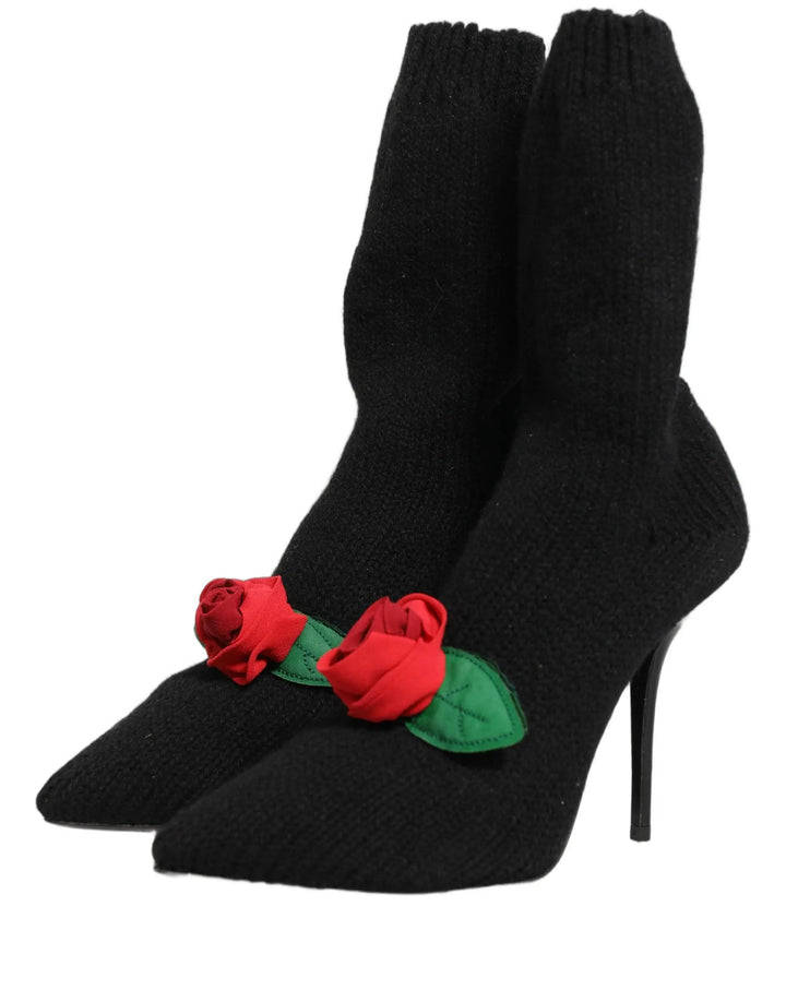 Dolce &amp; Gabbana Sample Sale | Dolce &amp; Gabbana Black Stiletto Heels Mid Calf Boots Shoes - | Designer outlet