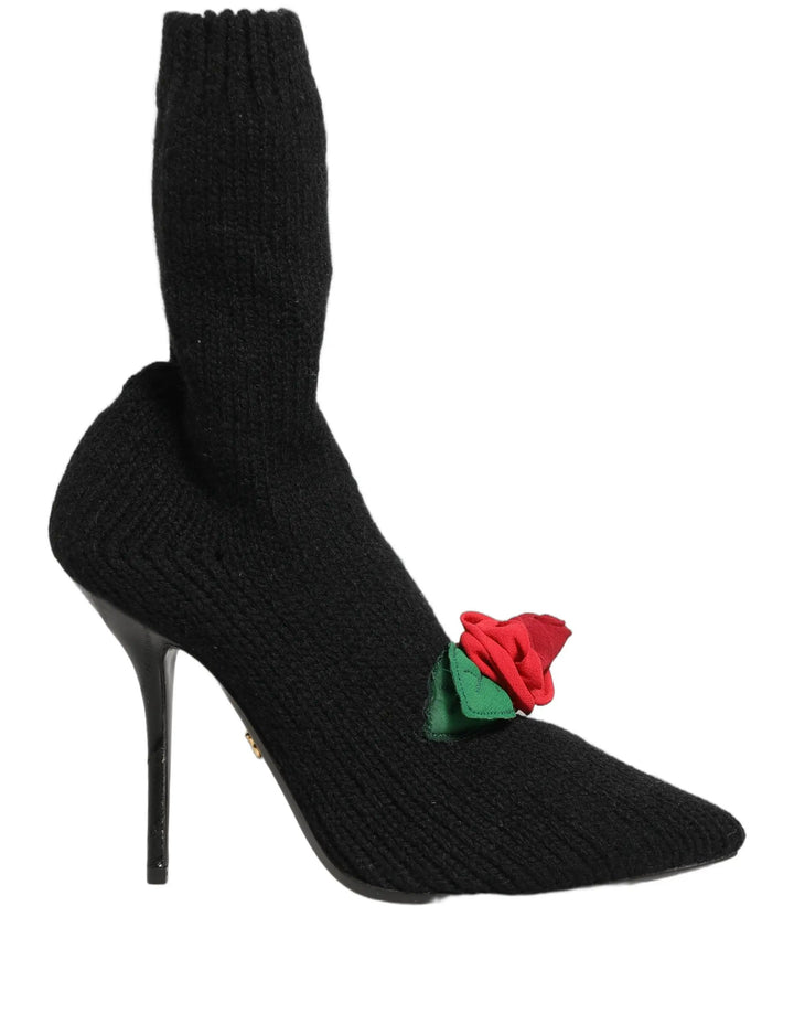 Dolce &amp; Gabbana Sample Sale | Dolce &amp; Gabbana Black Stiletto Heels Mid Calf Boots Shoes - | Designer outlet