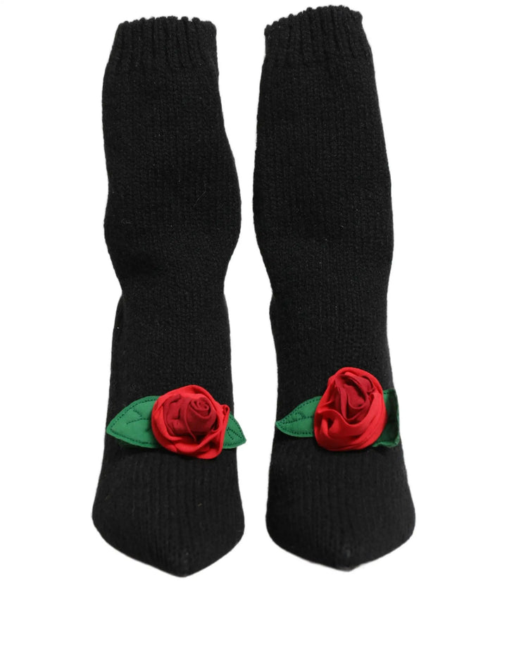 Dolce &amp; Gabbana Sample Sale | Dolce &amp; Gabbana Black Stiletto Heels Mid Calf Boots Shoes - | Designer outlet
