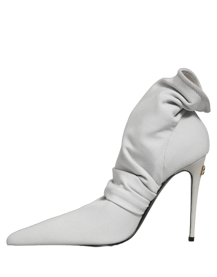 Dolce &amp; Gabbana Sample Sale | Dolce &amp; Gabbana Gray Stretch Socks Heels Ankle Boots Shoes - | Designer outlet