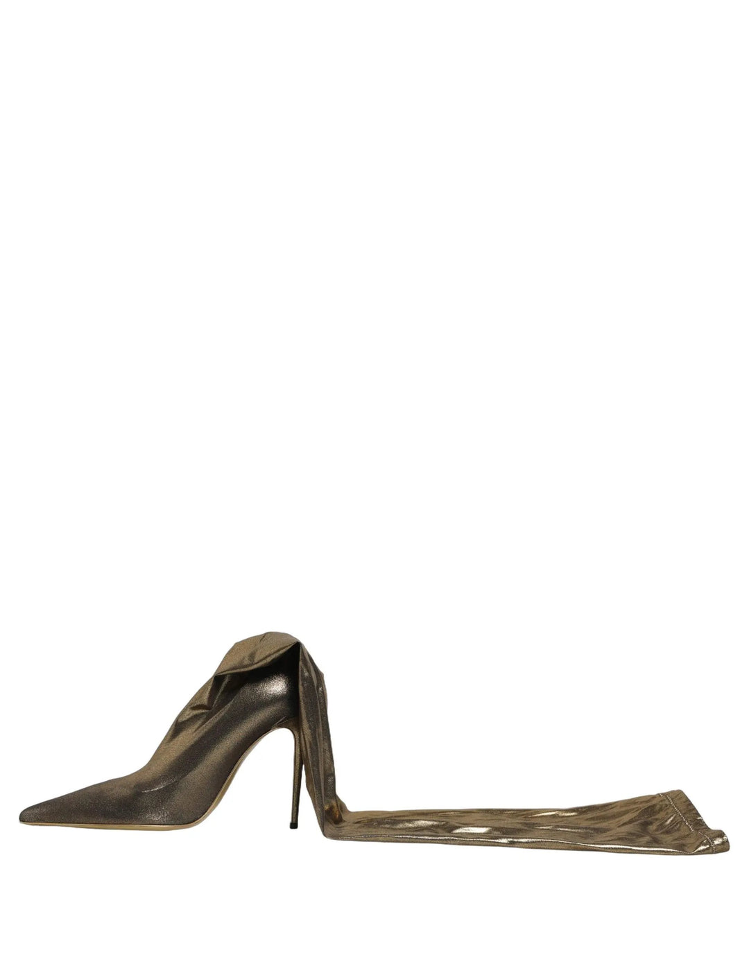 Dolce &amp; Gabbana Sample Sale | Dolce &amp; Gabbana Gold Nylon Socks Knee High Boots Pumps Shoes - | Designer outlet