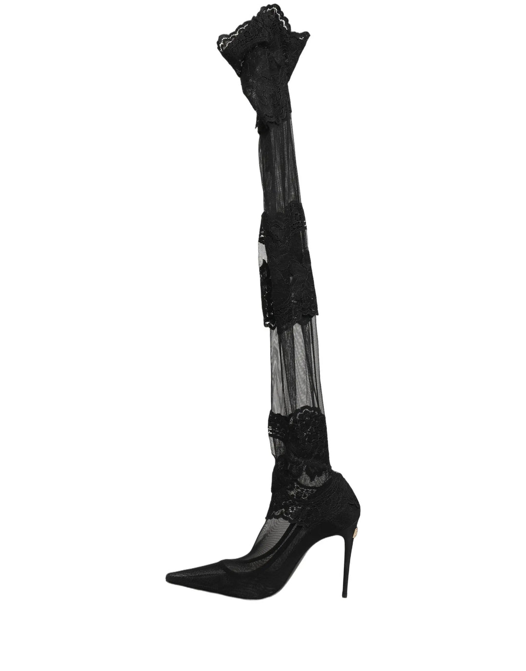 Dolce & Gabbana Sample Sale | Dolce & Gabbana Black Over The Knee Sock Pumps Boots Shoes - | Designer outlet